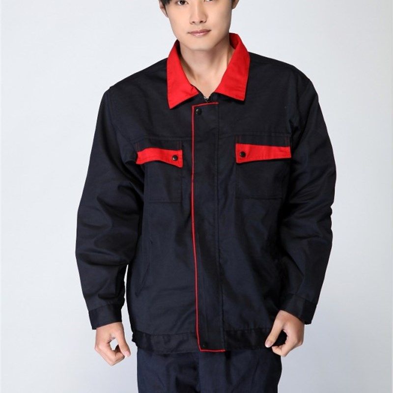 。春秋男装工作服长袖套装工装制服机修工厂车间电焊劳保服工程服