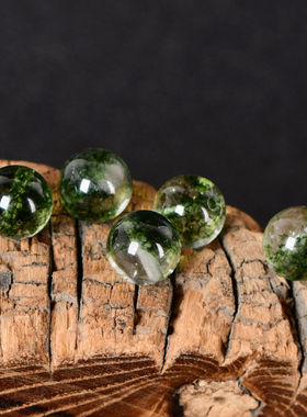 绿色水晶隔珠绿爆花晶散珠diy手工串珠L配件绿色幽灵圆珠子整包