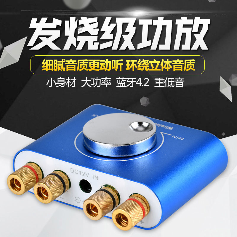 无损蓝牙hifi迷你小型12v立体A声2.0大功率功放机音响后级家用发