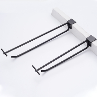 2.0卡口双线方管挂钩标价牌超市货架横梁展示商品手机配件钩黑色