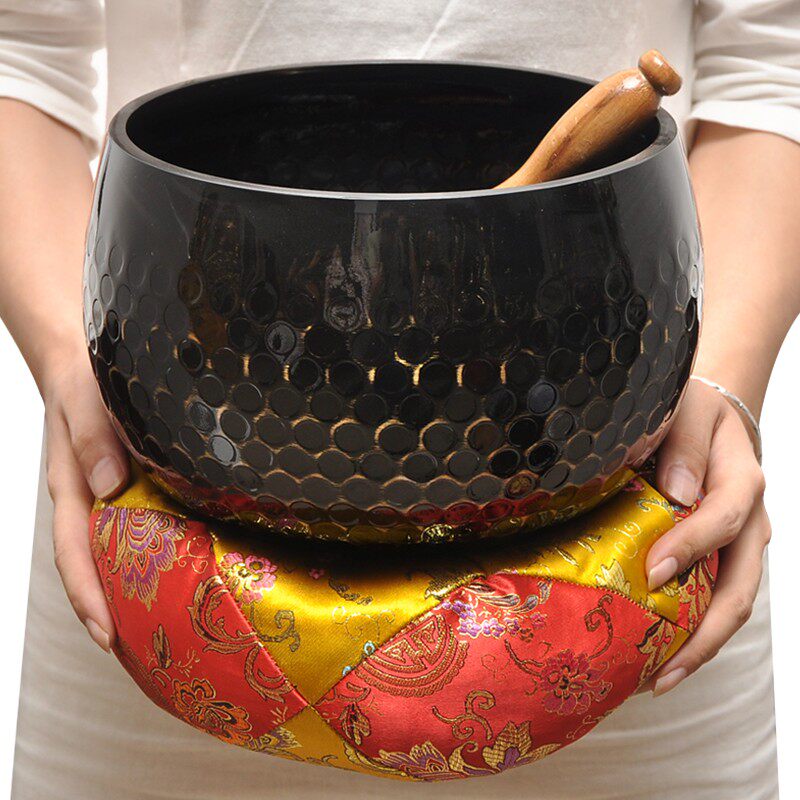 铜磬静心钵佛音转经碗引罄修行钵纯铜法器碗垫子引磬引庆佛堂铜庆