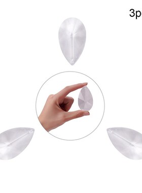 Othmro New 3 Pieces Crystal Glass Beads Clear Teardrop Chand