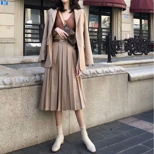 套装 成熟西装 女 时尚 网红洋气三件套裙小个子减龄穿搭轻熟显瘦韩版