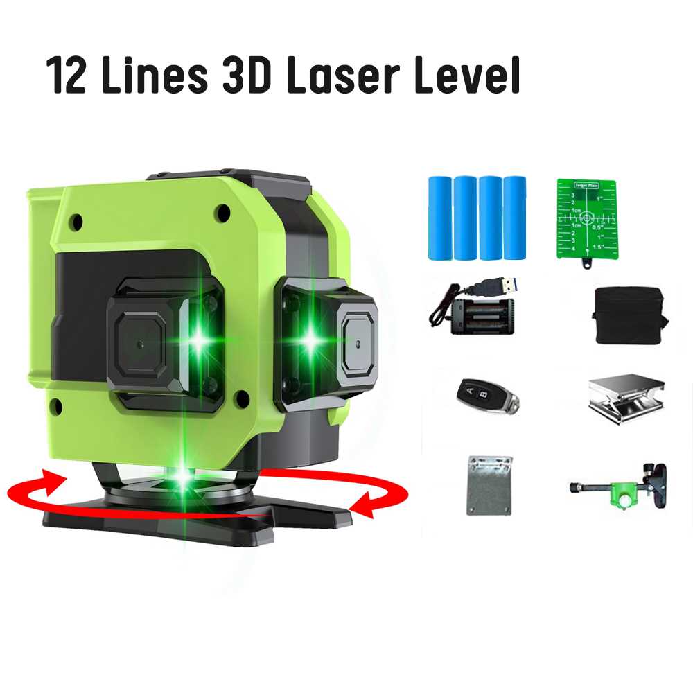 推荐16/12 Lines 4/3D Laser Level 360 Rotatable Base Horizont