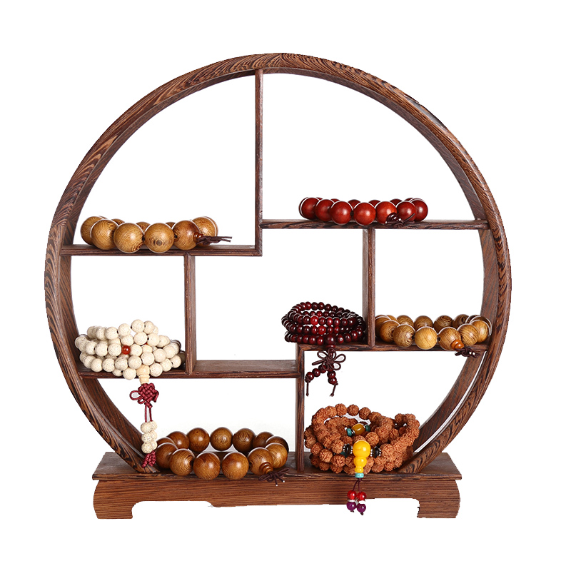复古实木质文玩首饰m架珠宝项链架佛珠手串摆件多宝阁玉器展示道