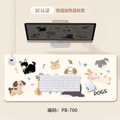 直销可爱动物加热滑鼠垫超大办公室电脑桌面发热桌垫Y宿舍学生写