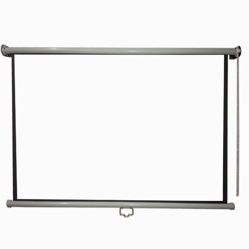 订做窗帘式手拉幕布60/150寸手动卷帘式壁挂投影幕高清家用办公