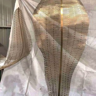 不锈钢镂空电镀树叶商场中庭吊饰大型落地装饰悬挂件艺术装置雕塑