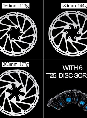 Bicycle Disc Brake Rotor Centerline 160mm 180mm 203mm Stainl