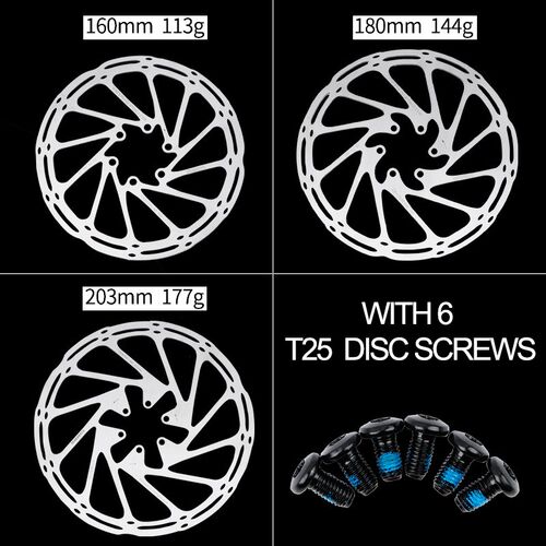 Bicycle Disc Brake Rotor Centerline 160mm 180mm 203mm Stainl