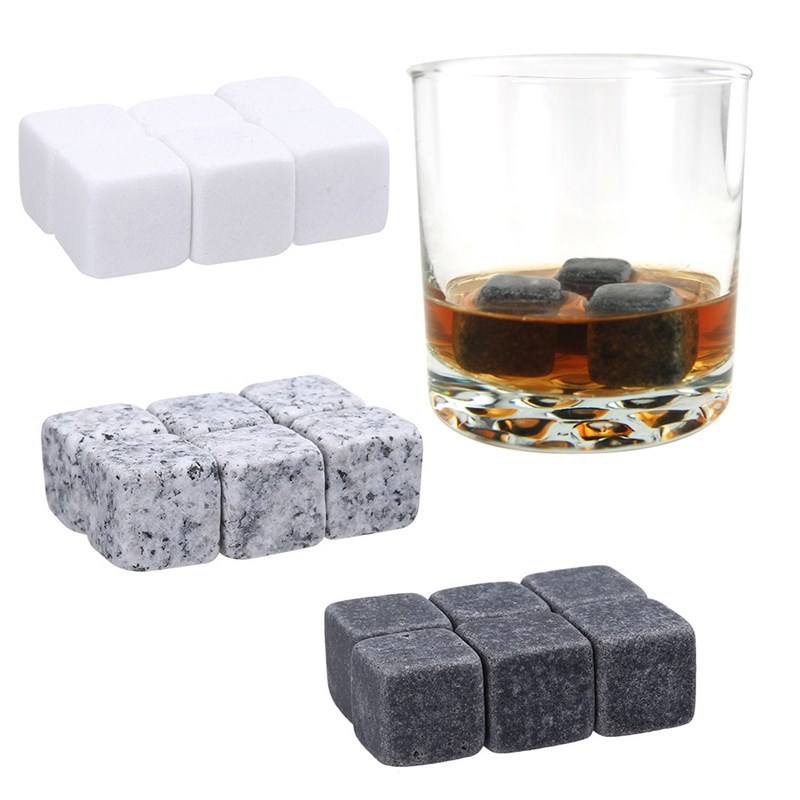 6/18pcs Whiskey Stones Reusable Wine Cooler Portable Whisky