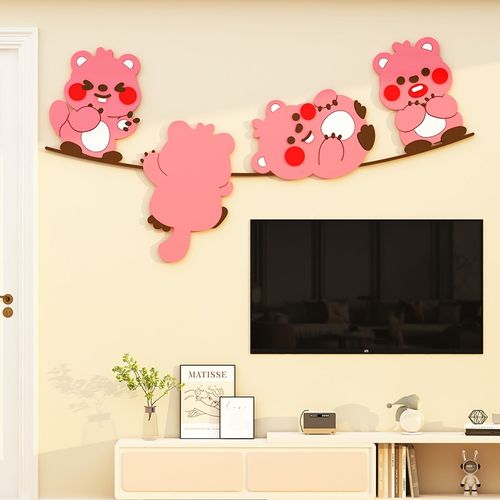 Loopy男女孩生卧室墙面装饰床头背景贴纸画儿童区房间布置摆挂件