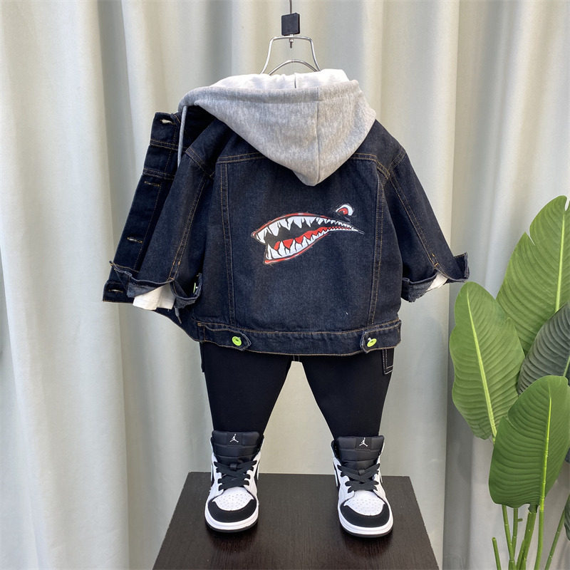 新品男童牛仔外套2023新u款洋派男孩春秋装衣服潮儿童宝宝韩系痞