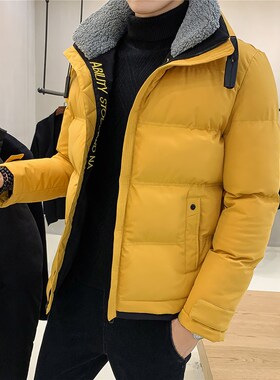 本命年男士冬季外套韩版羽绒棉服大红色棉衣男短款修X身加厚棉袄