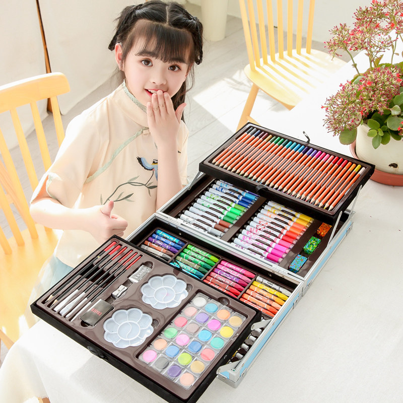 儿童画笔套装美术学习用品画画工具绘画蜡笔女孩水彩笔工具箱礼物,玩具/童车/益智/积木/模型,文具礼盒/绘画套装,淘宝优惠券,粉丝福利购,淘宝优惠卷