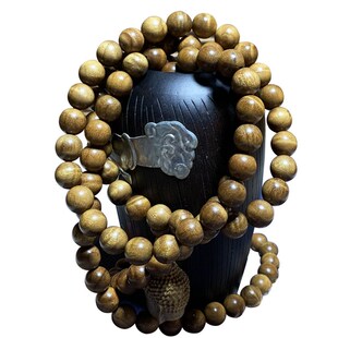 老蒋根雕金丝楠木手串正品 手链108颗 特纹级阴沉木龙胆水波纹男士