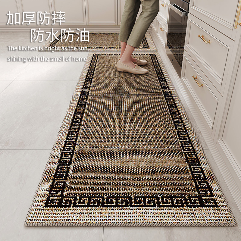 厨房地垫防滑防油吸水可擦免洗家用脚垫耐脏进门长条素色地毯,居家布艺,厨房地垫,淘宝优惠券,粉丝福利购,淘宝优惠卷