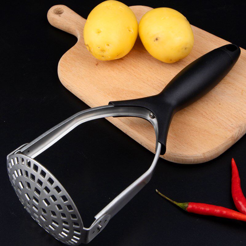 Stainless Steel Hand Held Black Foldable Storage Potato Mash