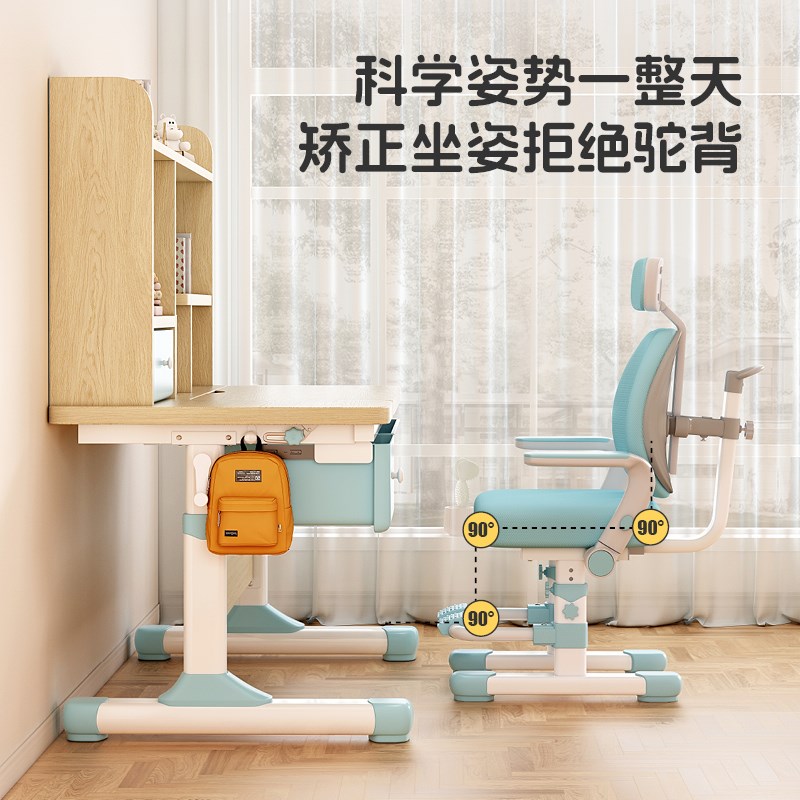 儿童学习桌小学生家用写字课桌椅子实木可升降书桌多功能桌椅套装