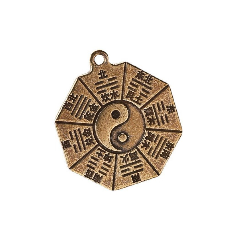 速发Brass taiji bagua sign yin and yang fish double-sided ta