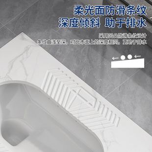 新品 防滑便池卫生 大便器冲水箱套装 岩板蹲便器家用防臭陶瓷蹲坑式