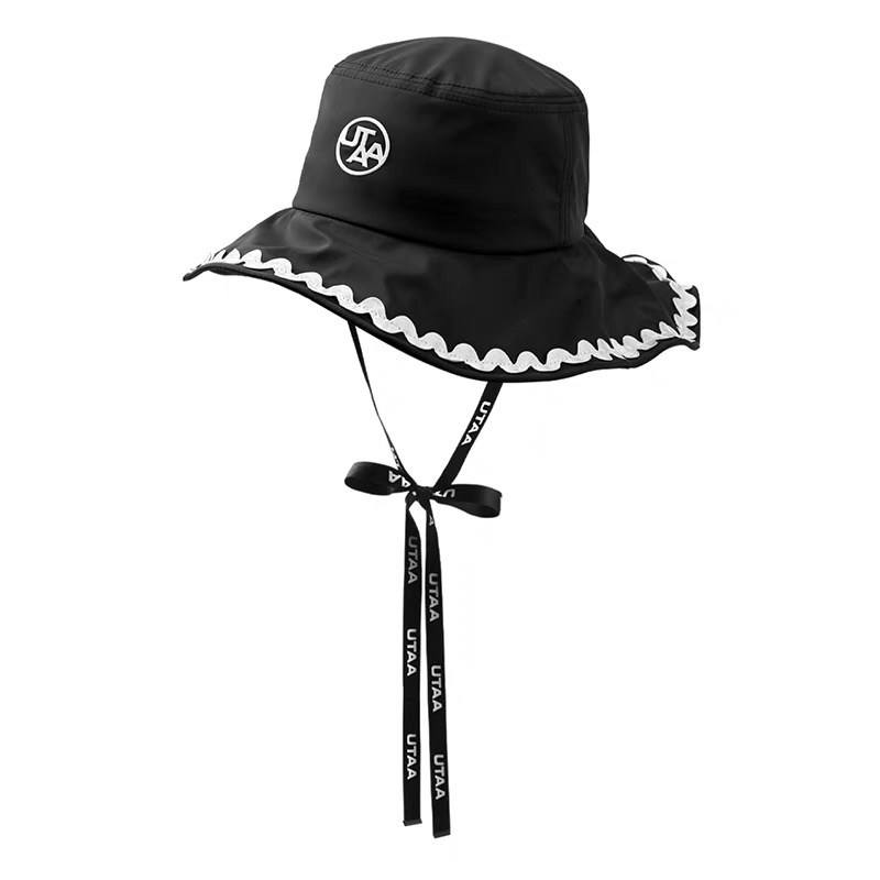 高尔夫大檐帽 新款2023渔夫球帽运动防晒透气遮阳帽子 花边女款