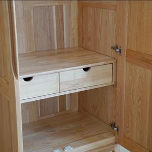 北欧日式衣柜 实木衣柜 白橡木衣柜 大衣橱小户型橡木卧室两门3门