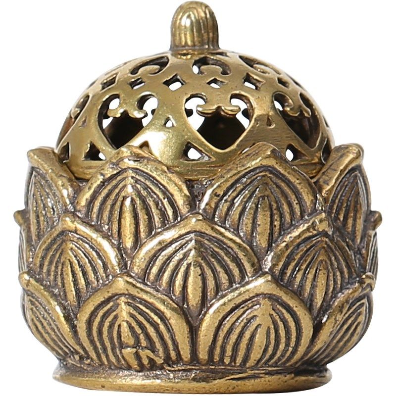 KBQ1小香炉迷你家用香薰v檀香沉香塔香炉室内小号莲花纯黄铜仿古,家居饰品,香薰蜡烛,淘宝优惠券,粉丝福利购,淘宝优惠卷