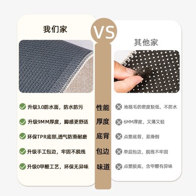 地毯客厅大面积全铺沙发茶几垫房间家用床边地垫灰色地垫免洗可擦