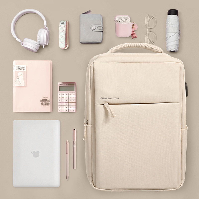 双肩包笔记本女士电脑包16寸2023新款大学生书包揹包男旅行通勤