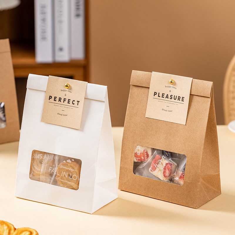 工厂销牛皮纸袋礼品袋打包礼物食品雪G花酥包装饼干伴手盒糯米船