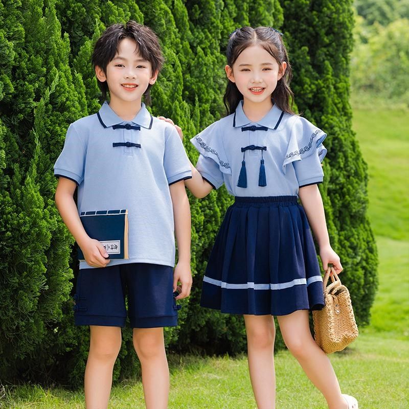 中国风小学生校服套装夏装新款男女儿童年级班服幼儿园毕业表演服