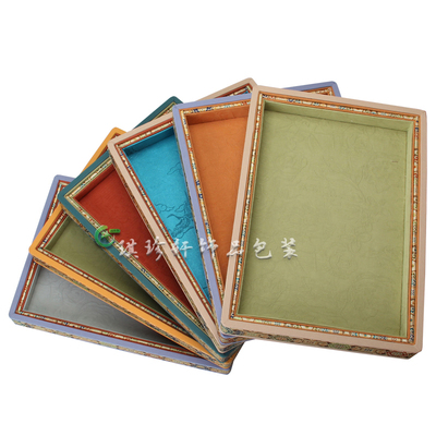 中国民族风首饰品收纳盘宋锦布加厚新中式展示看货托架柜台道具