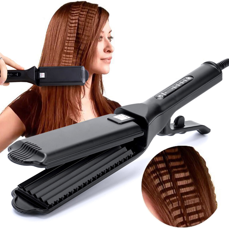 Professional Hairn Crimper Curling Iron Wand Ceramic Corruga-封面