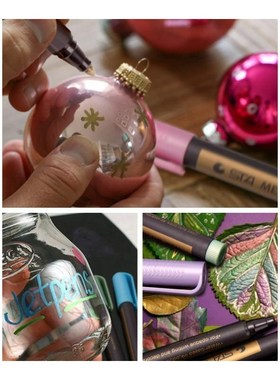 10 colors/lot Metallic Marker Pens brush pen for Rock Painti