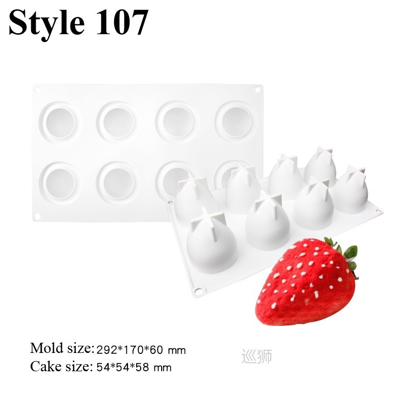 28 Types Fruit Mousse Baking Mould Non-Stick Silicone Cake M