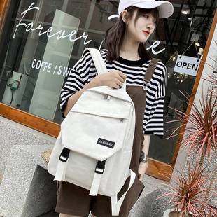 Color Simple 推荐 Solid Canvas Backpack School New Shoulder