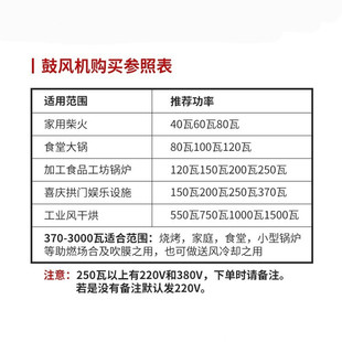 鼓风机烧烤220v强力大功率拱门工业吹风机家用柴火灶调速离心式 小