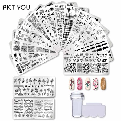 速发12*6cm Nail Art Templates Stamping Plate Design Flower A