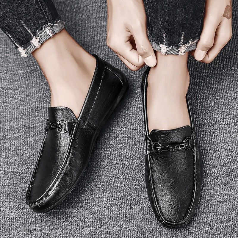 豆豆鞋男2024新款商务正装英伦休闲皮鞋夏季透气一脚蹬开车小皮鞋,流行男鞋,乐福鞋（豆豆鞋）,淘宝优惠券,粉丝福利购,淘宝优惠卷