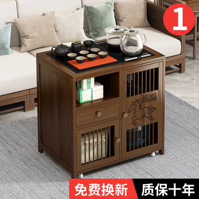 移动茶桌家用小茶台实木茶车泡茶几烧水壶一体带轮茶水柜茶具套装