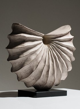 高级感小众几何创意海螺摆件复古客厅酒柜玄关酒店民宿软装饰品