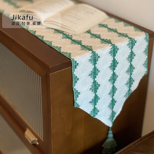 圣诞桌旗新年节日氛围感布置红色喜庆餐桌长条桌布新款茶几茶旗布