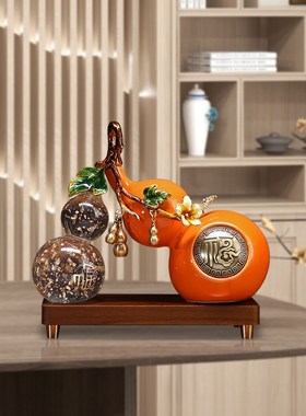 五福临门葫芦摆件新中式高档客厅玄关酒柜装饰品乔迁新居搬家礼物