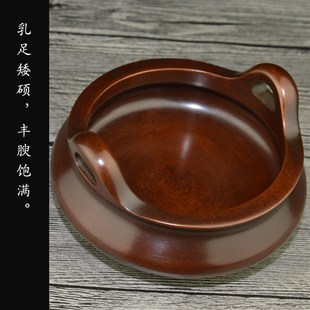 三足紫铜香炉手工冲耳宣德铜香炉纯铜供奉佛家用室内熏香炉纯紫铜
