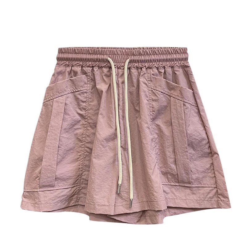 大码胖mm300斤高腰百搭阔腿裤女小个子日系复古工装口袋短裤夏季