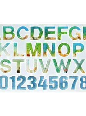 字母数字水晶滴胶吊坠镜面硅胶模具dGiy环氧树脂钥匙挂件工具套装