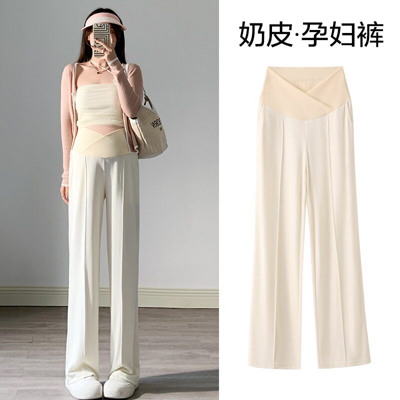 孕妇裤夏季夏款薄款低腰裤子夏天外穿铜氨丝阔腿长裤小个子裤夏装图片