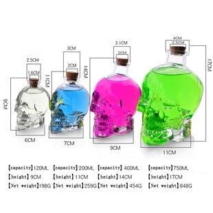 GF Creative Crystal Skull Head Shot Glass Party Transparent