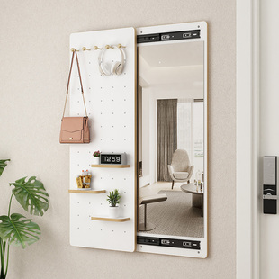 p推拉镜子可关闭入户试衣镜家用壁挂式 隐形穿衣镜实木隐藏式 全身